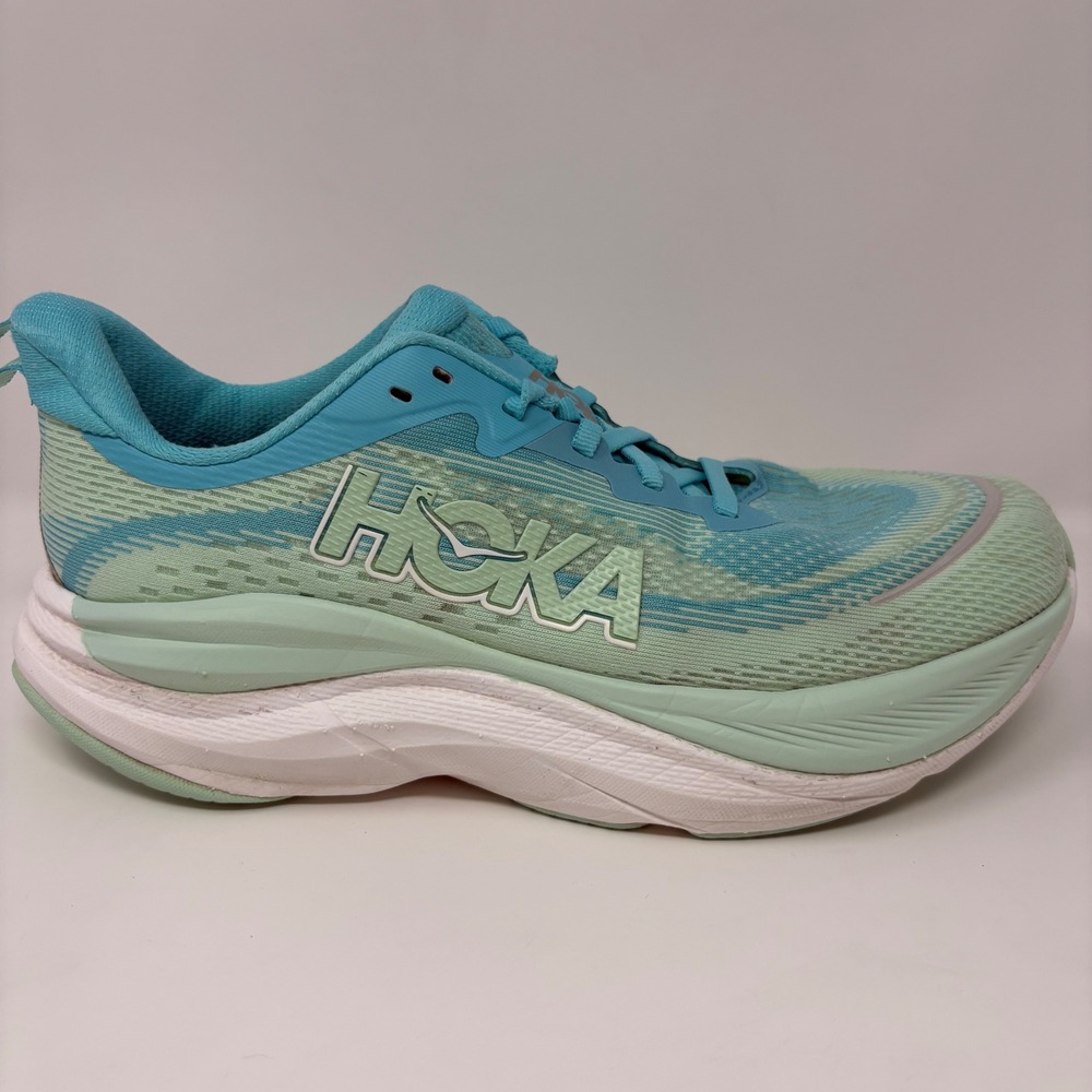 Hoka Skyflow Womens Size 8 Blue Green White Athletic Running Shoes (1155113 CTF)